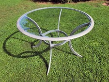 Gartentisch Gartenmöbel Glas Alu Glastisch Garten Balkon rund 106 cm