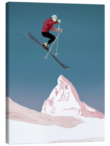 Leinwandbild skifahrer beim - skifahrer,
