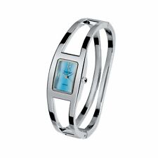 Feminine Tavolino Spangenuhr Damenuhr Stahl Silber Blau Uhr Armbanduhr