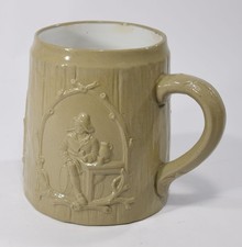 antiker BIERKRUG mit 3 RELIEF MOTIVEN um 1900 guter Zustand