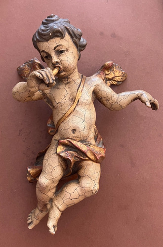 Alte holz figur engel - alte,