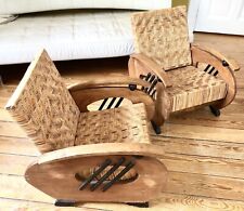 2 schöne Sessel im Kolonialstil Rarität Holz Rattan Original sehr bequem