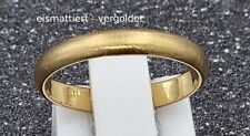 massiv Sterling Silber 925 Ring halbrund 3mm breit poliert, vergoldet, satiniert