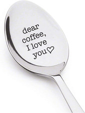 Dear Coffee I love you spoon - löffel mit Gravur Geschenke für Vater Mutter Oma 