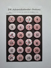24 Zahlen-Button aus Blech mit