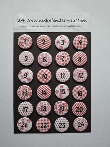 Zahlen button aus blech mit - 24,