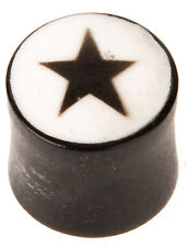 Oldschool VINTAGE Wood STAR Sterne Ohr PLUG Piercing Rockabilly Schmuck