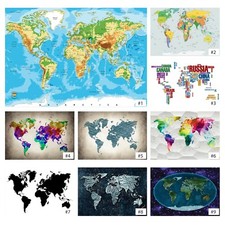 Fototapete WELTKARTE Kinderzimmer Vlies Tapete grau blau vintage Landkarte 1