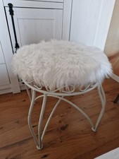 Hocker Stahlgestell Plüsch 60er 70er Jahre Vintage Shabby