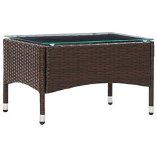 Couchtisch Poly Rattan Glas