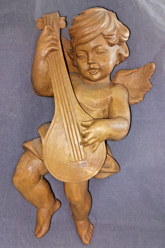 Wandengel holz geschnitzt 44cm - wandengel,