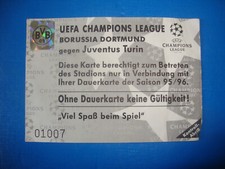95/96 Ticket BVB Dortmund Juventus Turin Eintrittskarte Champions League