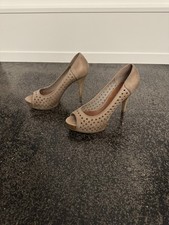 Guess Pumps Peep Toe beige taupe Gr. 37,5 Echtleder