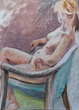 Pastell gemälde akt frau auf - gemälde,