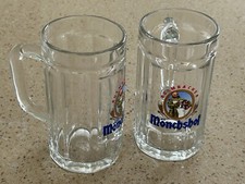 Vintage Bierglas mit Henkel x 2 Kulmbacher Mönchshof 0,3L Sahm 60er Jahre