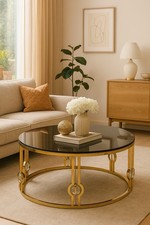 Luxus Couchtisch rund 90x90 cm