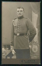 CDV Soldat Kordel Seitengewehr - Fotografie H. Leske, Spandau, Schönwalderstr. 2