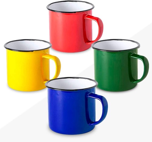 4er set retro - 4er-set, retro-emaillebecher