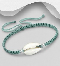 Muschelarmband mit verstellbarem Band, Maritimschmuck, Naturoptik, Geschenkidee