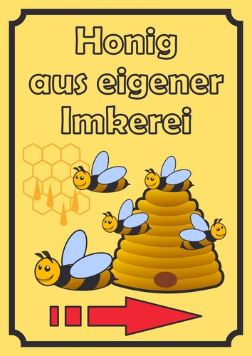 Verkaufsschild schild honig - verkaufsschild,