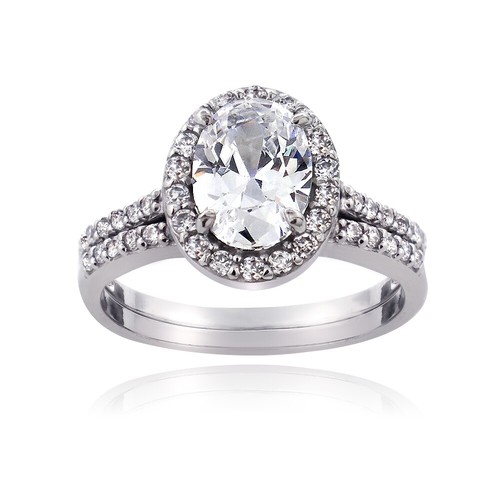 Oval cubic zirkonia - oval, 925