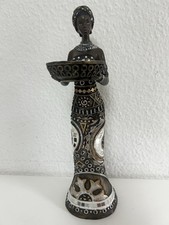 Afrikanische Dekofigur Frau mit Teller in der Hand ca. 31 cm