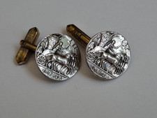 Vintage Manschettenknöpfe Silber 925 rund Pferde Streitwagen Reiter Eleusa