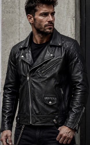 Gay biker lederjacke - gay, padded