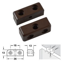 DUNKELBRAUNE BESCHEIDENHEITSBLÖCKE Möbelverbinder Fuge Fix-It Block Schrankbefestigung