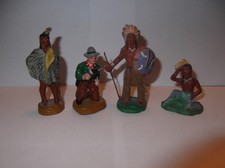 DDR - 3 Masse Indianer & 1 Cowboy von Richard Hopf - 1950er / 60er Jahre - TOP!