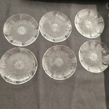 6 Schöne nostalgische Kuchenteller Dessertteller Teller Servierplatte Glas