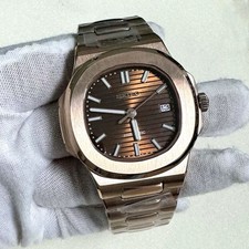 Automatikuhr aus Edelstahl – Roségold, 41 mm, NH35A Werk