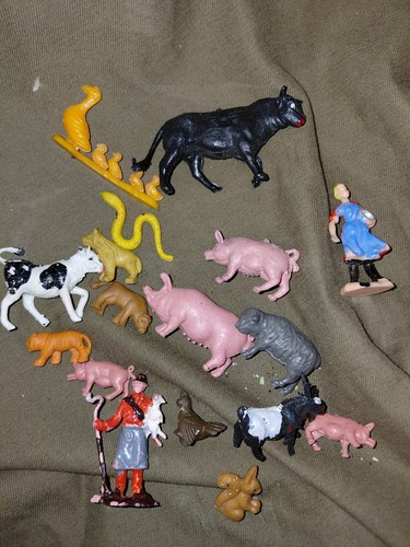 Figuren tiere bauernhof retro - figuren,