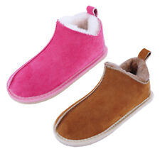 Kinder Lammfell Leder Mokassin Hausschuhe Lederhausschuhe Fellschuhe Größe 21-33