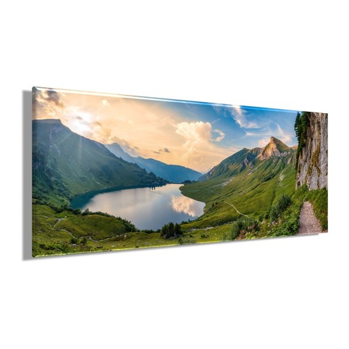 Wandbild bergsee xxl - 60x140, cm