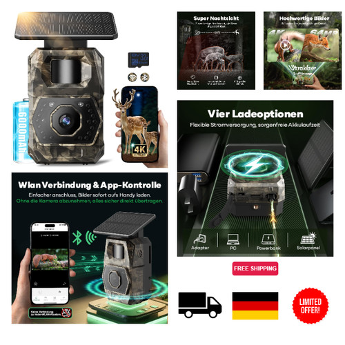 Wildkamera 64mp mit app - 64mp,