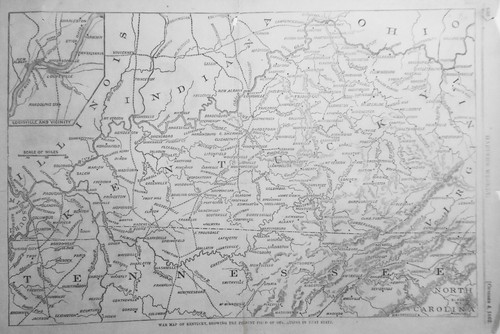 Krieg karte von kentucky - krieg,