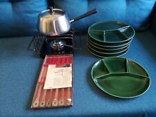 Spring Fondue-Set 70er 70 Jahre Rechaud Gourmet Edelstahl Schweiz Brennpaste