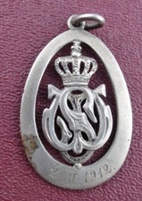 Kaiserreich  Brosche - Anhänger  Initalien S W  Silber 800   aus  Adelsbesitz