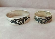 Set Tribal Ring Sterlingsilber 925 Größe 54 + 73 Freundschaftsringe Hochzeit Q3