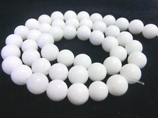 Jade Kugeln Perlen weiß 8mm opak Edelstein rund basteln auffädeln Schmuck DIY