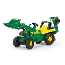 John Deere Rolly Toys mit Heckbagger und Frontlader Trettraktor Tretauto Traktor