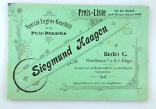 Katalog SIEGMUND HAAGEN Hüte Spitzen Mode 1898 BERLIN Poststrasse 10