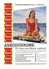 Anscochrome Film für Dias Reklame 1957 Bademode 50er Jahre Wasserski Ansco