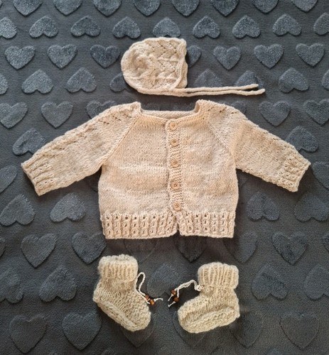 Babygarnitur 3tlg gestrickt - 3tlg.,