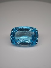 Topas 28.45ct Swiss Blue Cushion Concave-Cut Edelstein – VS Sammlerstein
