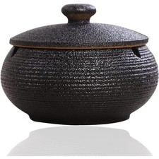 Aschenbecher Keramik Schwarz