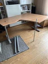 Eckschreibtisch Holz Metall