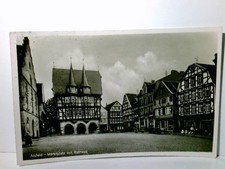 Alsfeld / Hessen. Marktplatz mit Rathaus. Alte Ansichtskarte / Postkarte s/w, ge