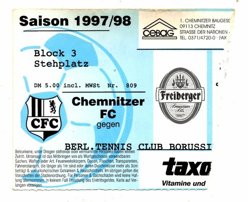 Ticket chemnitzer fc - fc,